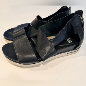 Eileen Fisher Black Leather Sandals size 9.5